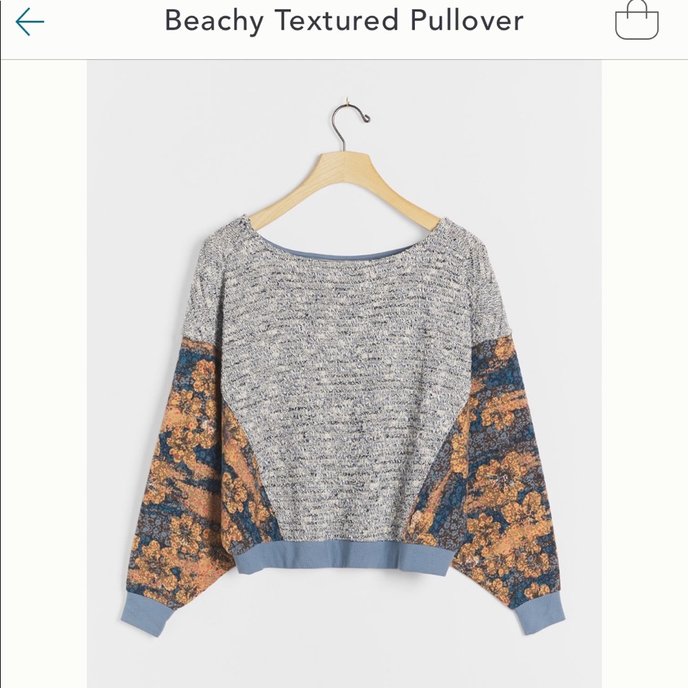 Anthropologie Beachy Textured Sweatshirt XL